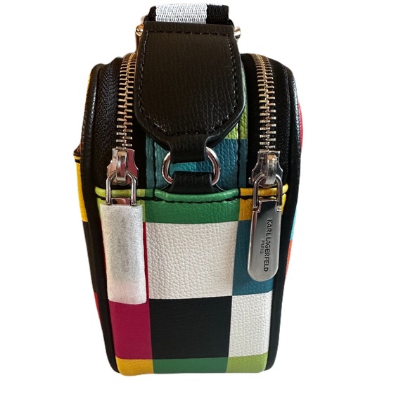 🆕KARL LAGERFELD Paris Maybelle colorblock check crossbody camera shoulder bag - Picture 10 of 12